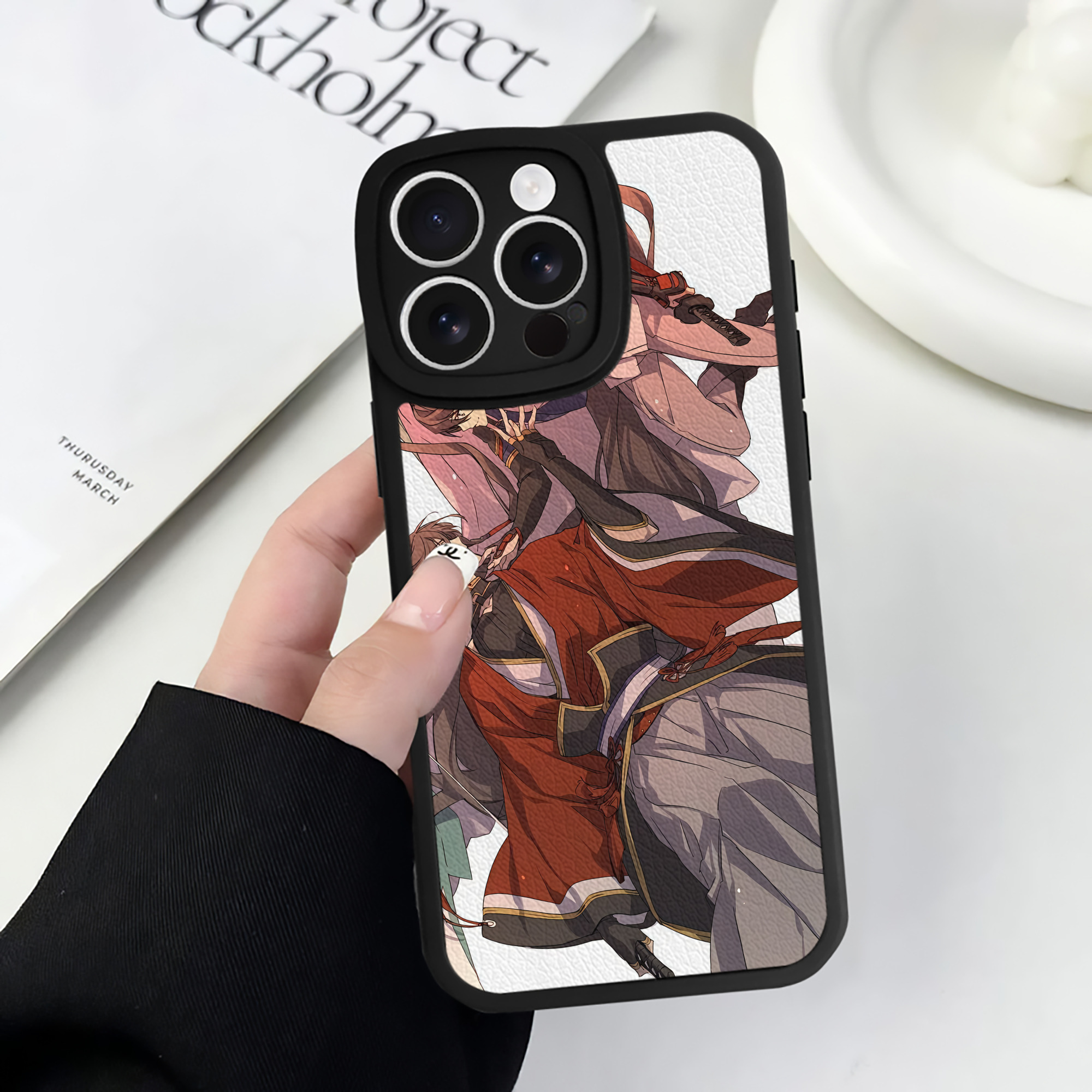 （画像用） 刀剣乱舞 Touken Ranbu 【iPhone 16シリーズ対応】シリコンスマホケース（レザー調） 材質：シリコン